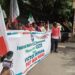 PICTORIAL: NLC Shuts Down Mines And Steel Dev’t Ministry Over ‘Unlawful Sack’ Of Worker