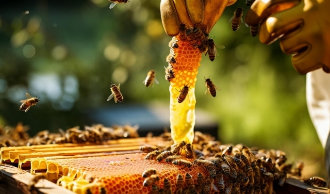 Fauzziyah: Leveraging Apiculture Potential In Honey Production For Local, International Markets 1 close up beekeeper collecting honey1 large