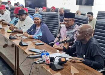 After Abuja Meeting, Peter Obi, Gov Otti, Others Storm INEC, Demand Recognition Of Nenadi Usman As LP Chair