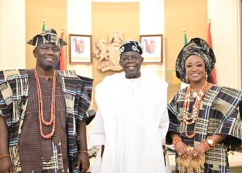 PICTORIAL: Newly Crowned Alaafin Oyo Visits President Tinubu In Abuja