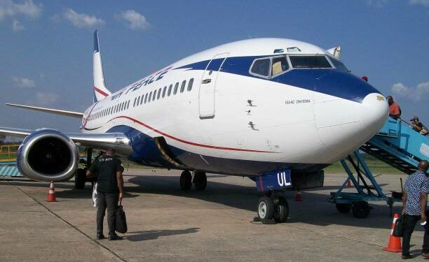 Scene Of People Walking, Boarding Air Peace Passengers Airplane At Sam Mbakwe International Airport In Owerri Imo State Nigeria West Africa