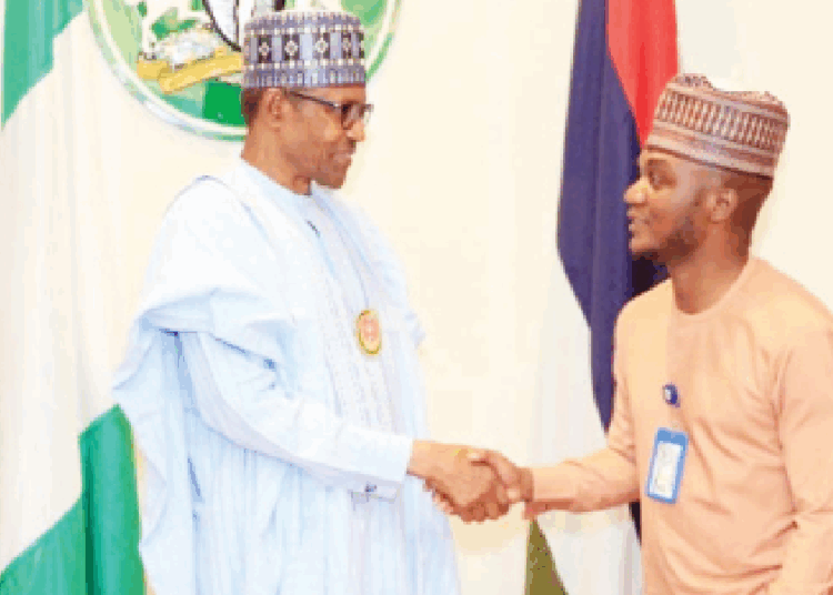 Buhari with Jonathan Nda-Isaiah