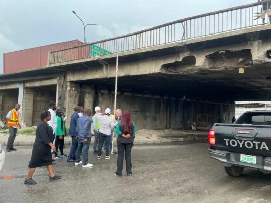 Motorists Raise Alarm As FG Abandons Damaged Lagos Lotto Bridge 1 Damaged Lagos bridge