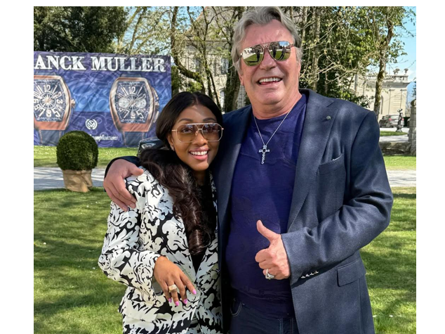Polo Luxury Strengthens Global Partnership At Novelty Showcase 1 L-R: Executive Director, Polo Luxury Group, Jennifer Obayuwana, and Founder, Franck Muller Genève, Mr Franck Muller at the 2025 edition of Watches and Wonders in Geneva, Switzerland.
