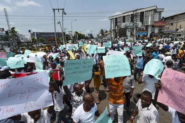 LG Polls: Protest In Rivers Community Over Outcome Of APC Primaries 1 Port Harcourt protest