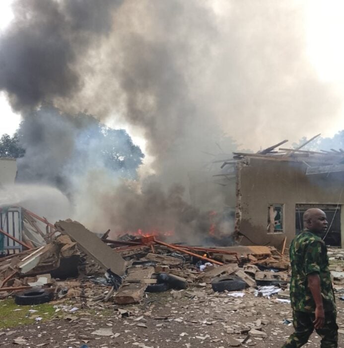 Fire Guts Building At Army Barracks In Ogun