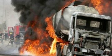 Petrol Tanker Explosion Sparks Fire, Guts 4 Trucks In Lagos