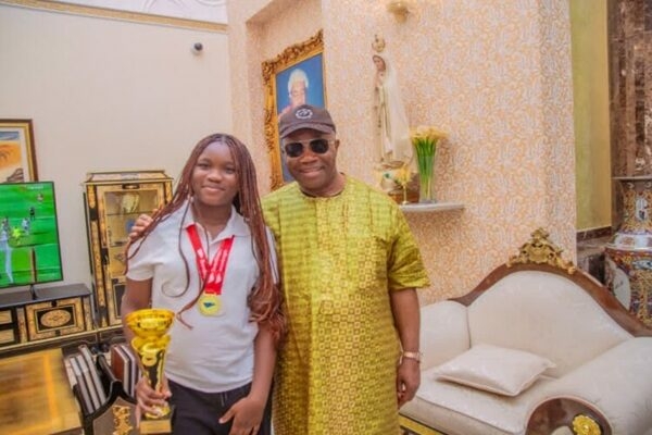 Akpabio Receives 11-Year-old TeenEagle Bronze Winner 1 Akpabio Receives 11 Year old TeenEagle Bronze Winner