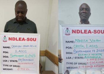 NDLEA Arrests 2 Suspected Drug Kingpins With Cocaine In Lagos