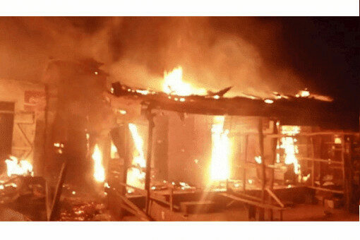 JUST-IN: Fire Guts Alaba Market In Lagos 1 Fire Guts shops at Alaba Market 510x340 1