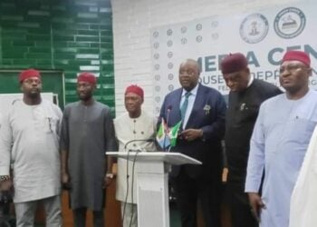 APC Chair Yilwatda, Enugu Governor Mbah Present As 6 Lawmakers Defect To APC In House Of Reps