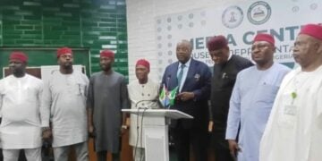 APC Chair Yilwatda, Enugu Governor Mbah Present As 6 Lawmakers Defect To APC In House Of Reps