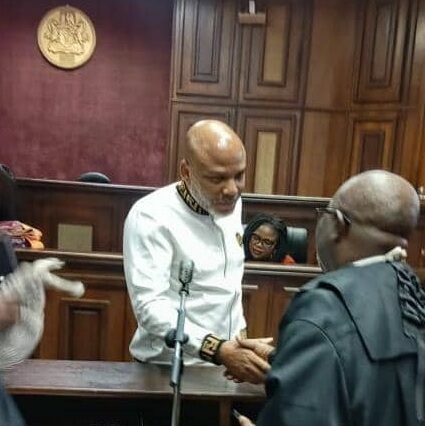 Nnamdi Kanu: Court Denies Assassination Attempt On Justice Omotosho 1 IPOB Leader Kanu In Court For Ruling On Medical Condition