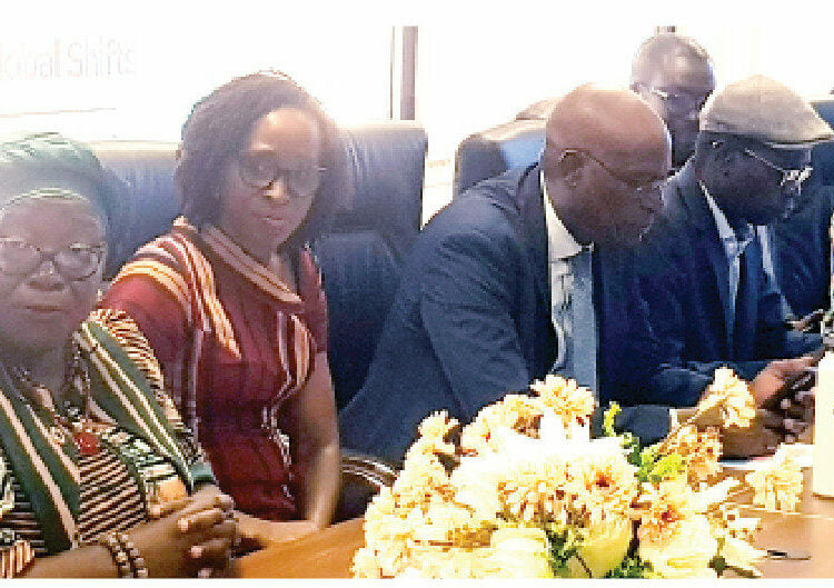 R-L: UNDP Resident Representative in Nigeria, Elsie Attafuah;   Special Adviser to Nigeria‘s President on Finance and Economy,  Sanyade Okoli; United Nations Resident  and Humanitarian Coordinator, Mohamed Fall and other dignitaries during the dialogue in Abuja