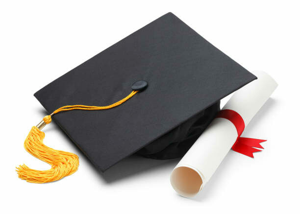35 Students get First Class As varsity Graduates 5,051 1 Black Graduation Cap with Degree Isolated on White Background.