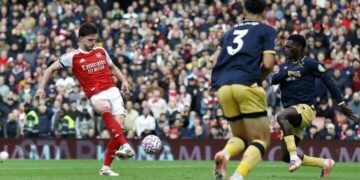 2023 AFCON Rice Scores Against Former Club To Help Arsenal Secure Comfortable Victory Over West Ham