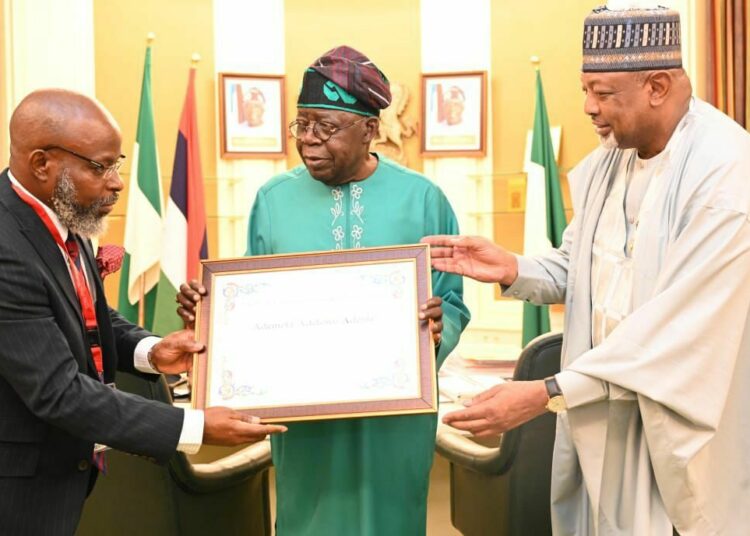 Tinubu Recieves Pioneer Winner Of Global Swaminathan Award For Food, Peace Adenle 1 4124e431 0efc 4c81 b04f f3ee7c0e3dc0