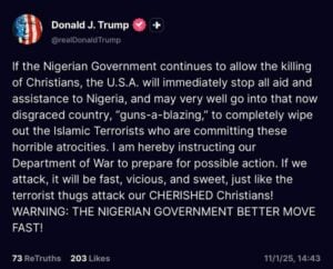 Trump Threatens To Stop Aid To Nigeria Trump Threatens To Stop Aid To Nigeria
