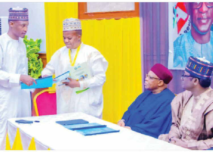 Revenue, Jobs: Buni Champions Responsible Mining To Power Yobe’s Growth 1 R-L: Gov Mai Mala Buni while presiding over a mining forum in Damaturu