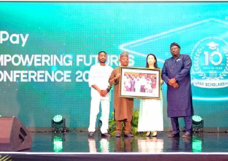 L-R:  CSR manager Opay, Itoro Udo; rector, Kwara State Polytechnic, Engr. Abdul Jimoh Mohammed; chief commercial officer Opay, Elizabeth Wang, and head, Partnerships Opay, Ikponmwosa Odiase, at the Empowering Futures Conference 2025. PHOTO: OPAY