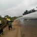 Firefighters Avert Disaster As Petrol Tanker Tumbles In Kwara