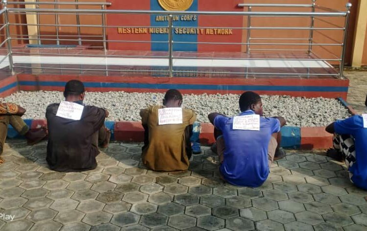 Amotekun Arrests 5 Suspects, Rescues Kidnap Victims After Intense Gunfight In Ondo Forest 1 Amotekun Arrests 5 Suspects Rescues Kidnap Victims