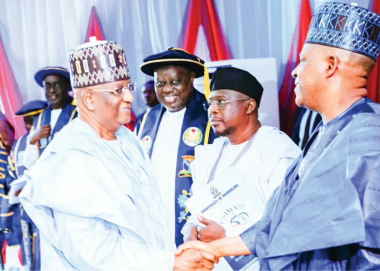 Governor Fintiri Attends UNIMAID 25th Combined Convocation And Golden Jubilee, Announces ₦1.8bn Donation 1 Governor Fintiri Attends UNIMAID 25th Combined Convocation And Golden Jubilee