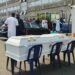 PICTORIAL: Protesting Contractors Block Finance Ministry With Coffin, Demand N500bn Debt Settlement