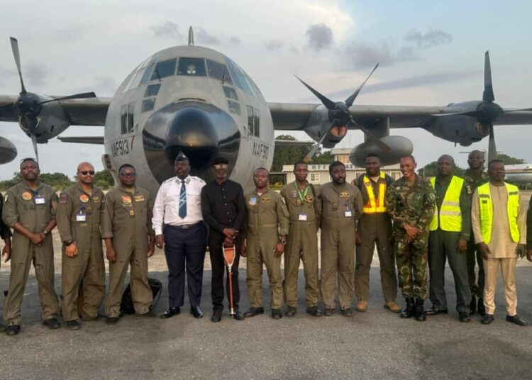 JUST-IN: NAF C-130 Aircraft Lands In Accra For Technical Stopover 1 naf