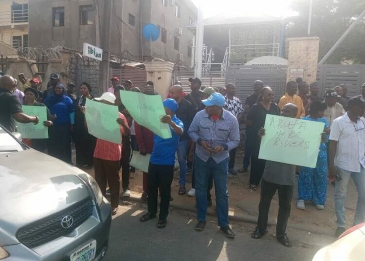 NLC, FCTA Workers Protest At Industrial Court In Abuja 1 FCTA WORKERS