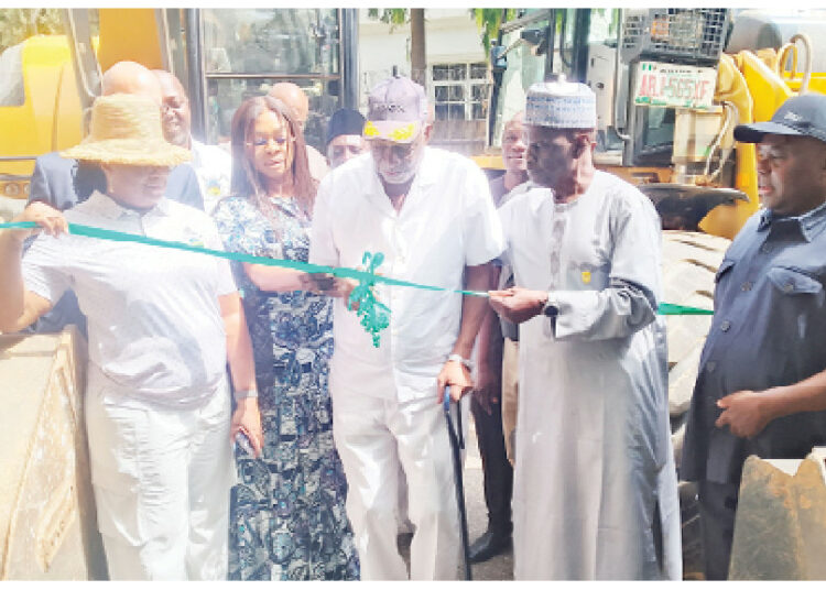Rehabilitation, Upgrading Of IBB Golf Club's Facilities Begin 1 L-R: Chairman of the IBB International Golf and Country Club's Board of Trustees, Justice Monica Dongban-Mensem; BoT member, Mrs Grace Ihonvbere; former chairman of BoT, Gen. IBM Haruna (retd); BoT member, Hamid Abbo and interim management committee (IMC) chairman, Dr Peter Deshi during the flag-off ceremony of the rehabilitation and upgrading IBB Golf Club's facilities. Photo By SALIFU USMAN