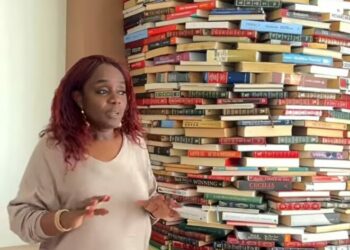 Ex-Minister Kemi Adeosun Unveils ‘Tower Of Knowledge’ Built From 1,000 Books She Read