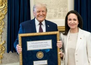 Venezuelan Nobel Peace Prize Winner Presents Medal To Trump