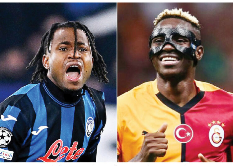 Champions League Play-offs: Osimhen’s Galatasaray Face Juventus Test, Lookman’s Atalanta Battle Dortmund 1 lookman and osimhen