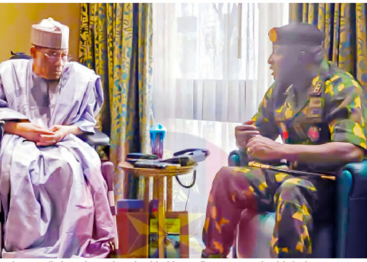 Army Goes For Massive Troop Deployment Against Terrorists 1 L-R: Former Military President, General Ibrahim Badamasi Babangida and Chief of Army Staff, Lieutenant General Waidi Shaibu, during a courtesy visit to the former leader in Minna, Niger State, yesterday. PHOTO: NIGERIAN ARMY