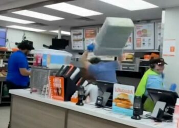 Burger Joint Staff Fends Off Attacker With Trash Can, Fry Basket