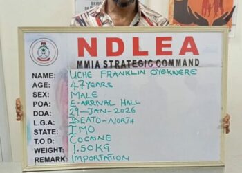 NDLEA Arrests Brazil Returnee With Cocaine Concealed In Private Part