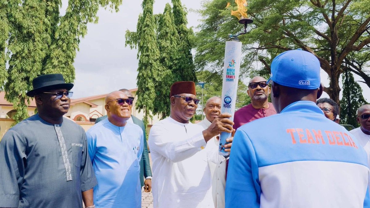 Governor Oborevwori Receives Torch Of Unity For 2nd Niger Delta Games