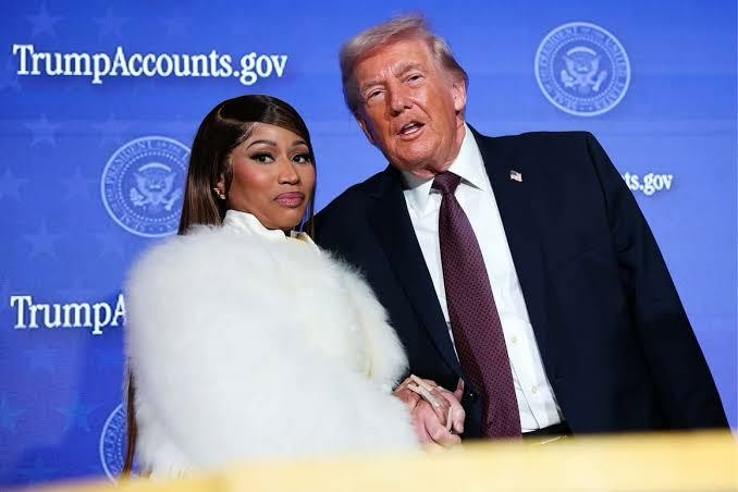 “Her Skin’s So Beautiful”: Trump Compliments Nicki Minaj At Black History Month Reception 1 NICKI