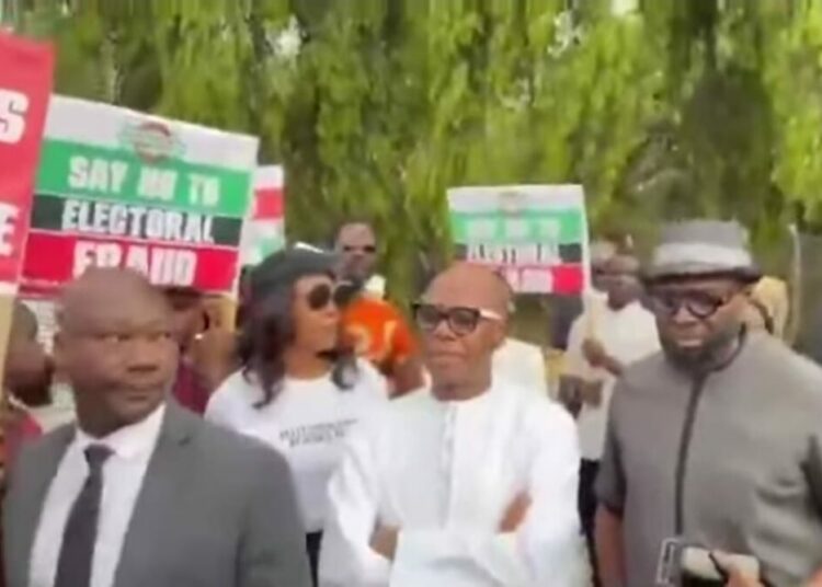 Protest On New Electoral Act Resumes On Day 2 As Amaechi Joins Activists 1 Protest new