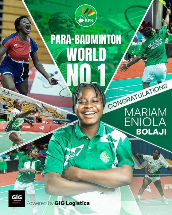 NSC Applauds Eniola Bolaji As Nigeria Produces Para-Badminton World No 1