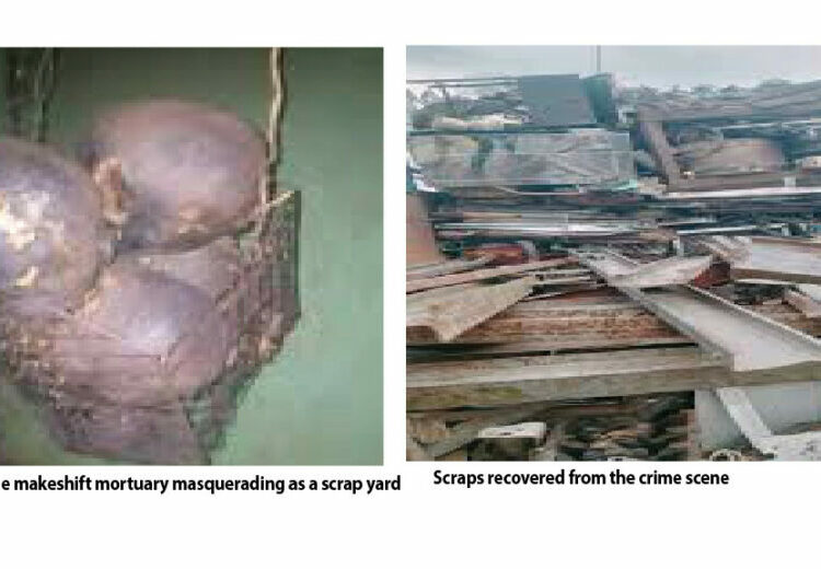 Horror In Isong Inyang: Day Mummified Bodies Were Uncovered In Scrap Yard–Disguised Mortuary 1 scrap metal