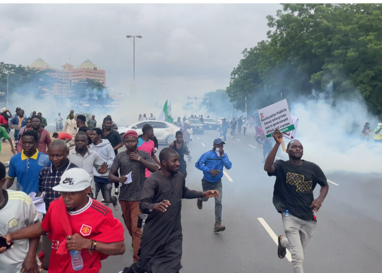 Group Demands Probe Into Use Of Tear Gas On Protesters At National Assembly Entrance 1 tear gas
