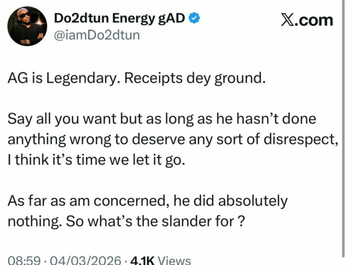 OAP Dotun Tackles Nigerians Bashing Adekunle Over Controversial Tweets By Simi Years Ago 1 AG1