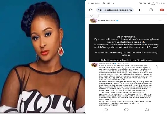 It’s Sickening” — Etinosa Idemudia Slams Discrimination Against Unaccompanied Women at Public Venues 1 Adesuwa 1