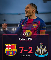 Barcelona Demolish Newcastle 8-2 On Aggregate To Reach Champions League Quarterfinals 1 Barcelona