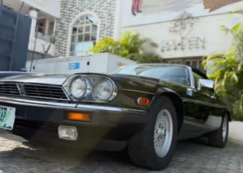 Kunle Afolayan Displays Classic Vintage Car in Style