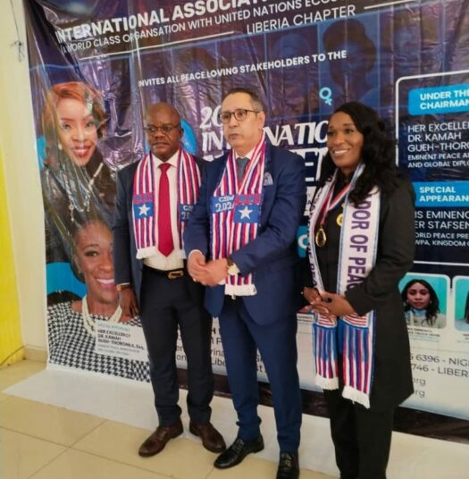 IAWPA Spokesman Nkweke Honoured As 'Champion of Peace' In Liberia 1 LIBERIA
