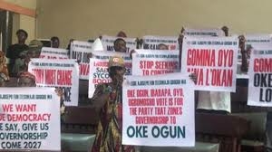 2027: Indigenes Protest Against Zoning Pary Chairmanship To Oke-Ogun