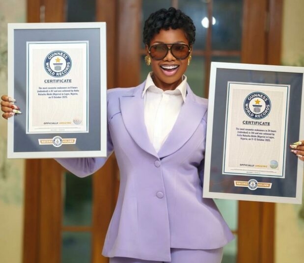 Tacha Flaunts Guinness World Record Commemorative Plaque, Dedicates It To Late Mother 1 Tacha